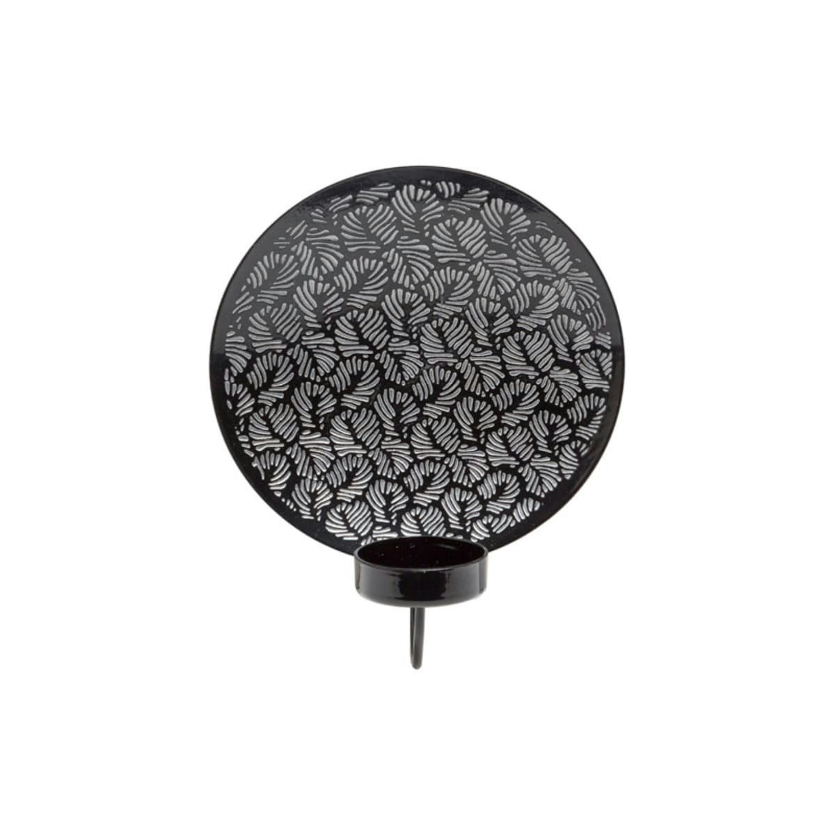 SAMBA - Porte-Bougie en fer noir et argenté D17