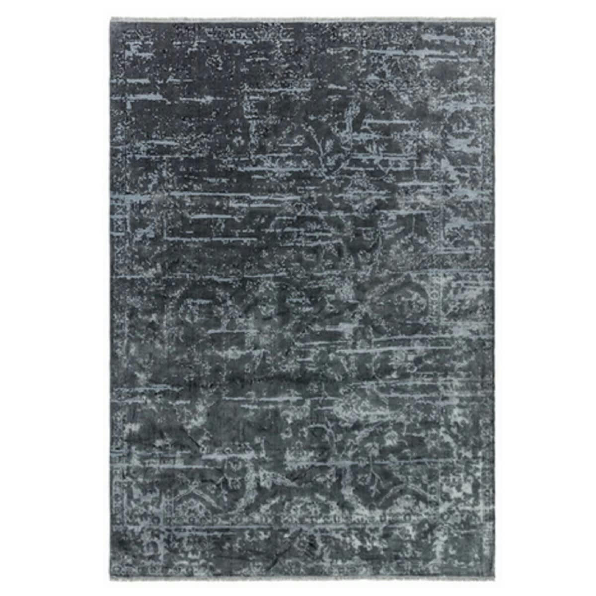 RAYA - Tapis moderne en Polyester Gris anthracite 120x170 cm