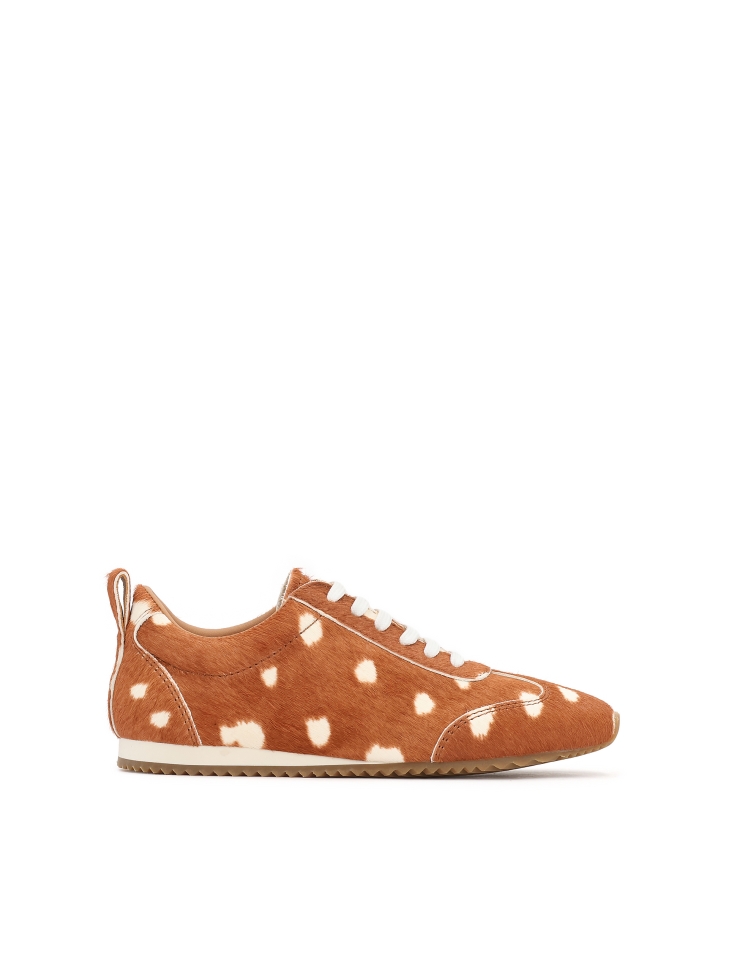 Animal pattern bristle sneakers