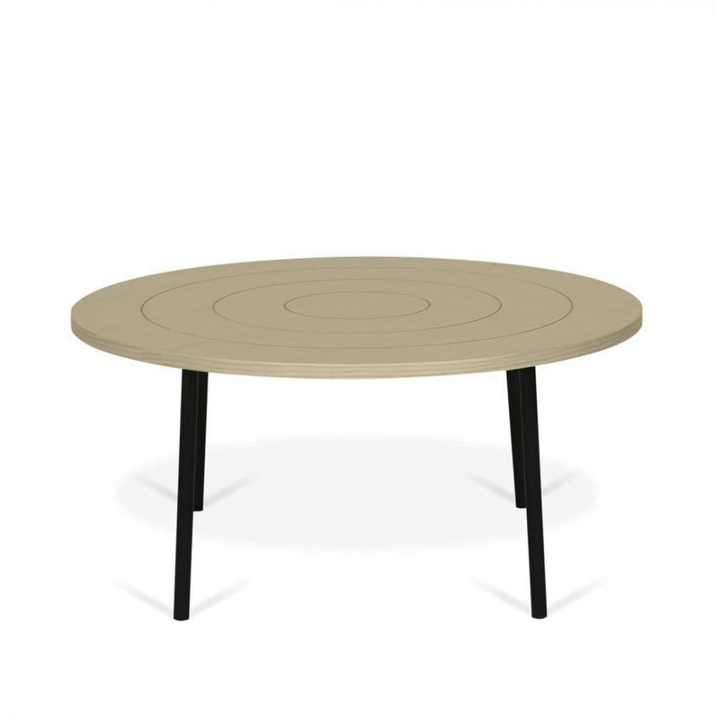 PLY - Table basse  placage chêne clair et métal noir