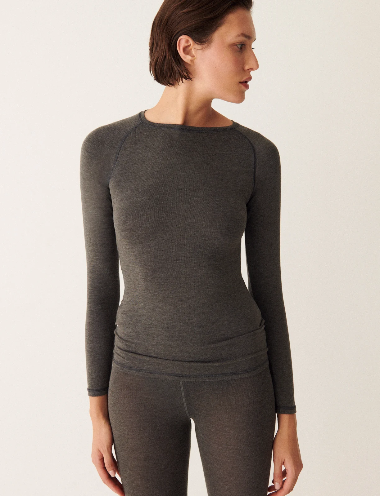 T-shirt manches longues touche de cachemire HEATTECH SPORTY CASUAL