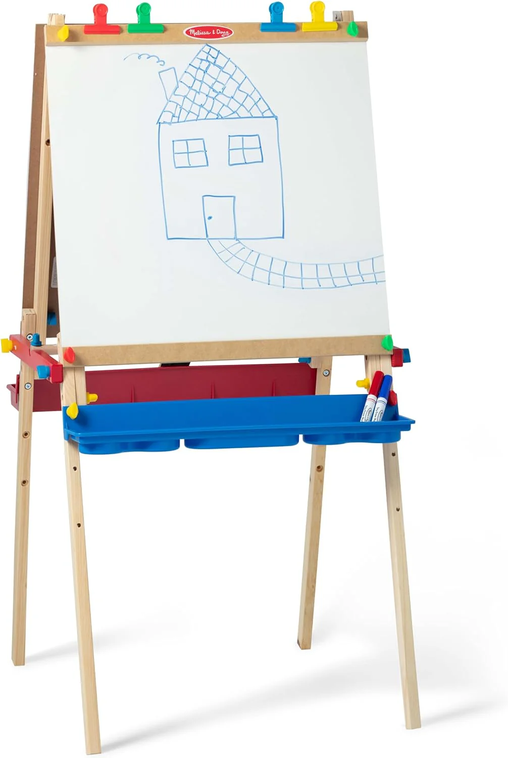 Standing Art Easel - Dry-Erase Board, Chalkboard, Paper Roller(Frustration-Free Packaging/Easels)