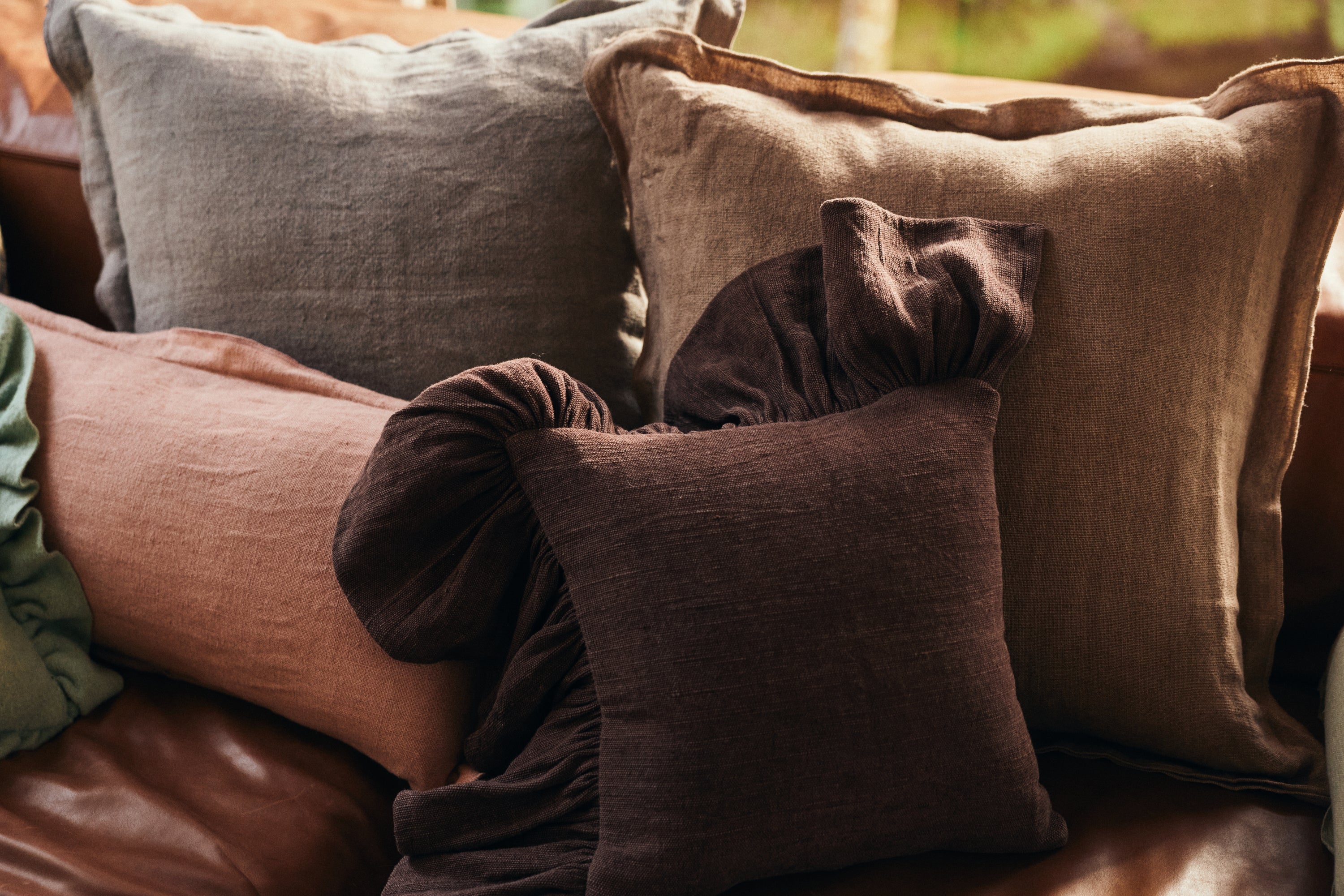 HKliving Linen Sierkussen 30 x 70 cm - Magnolia