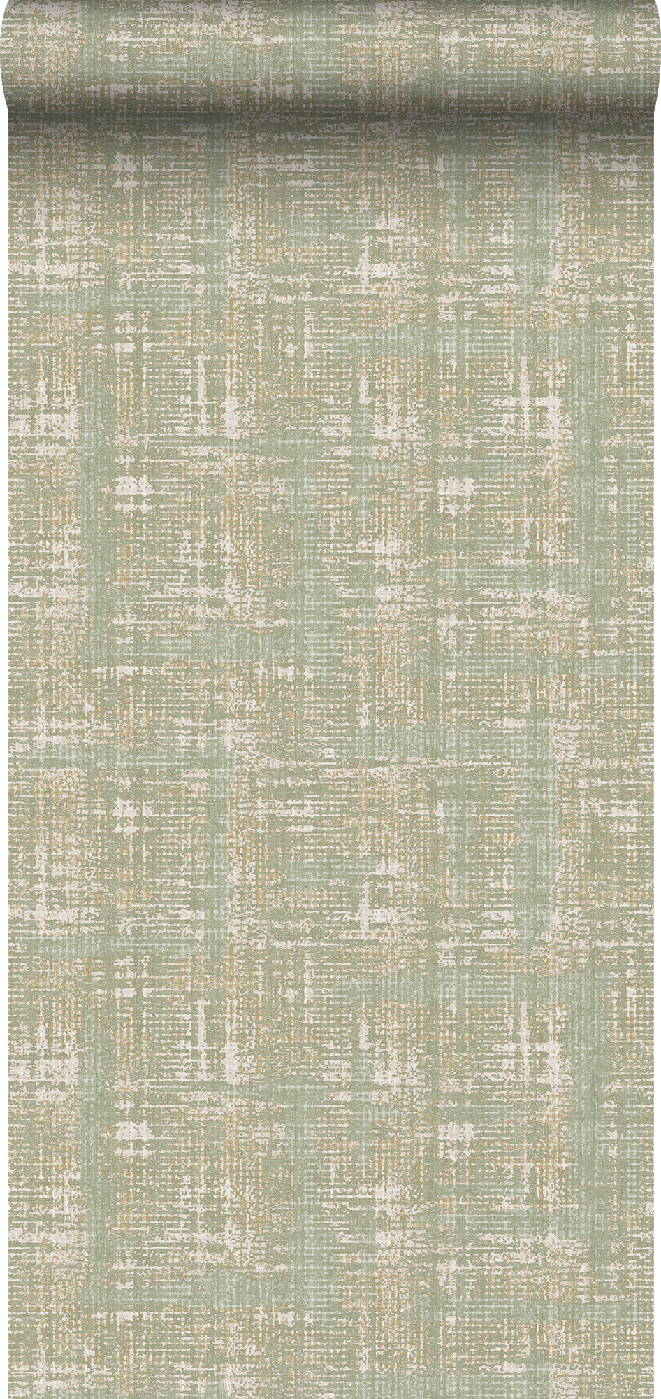 Sanders & Sanders behang linnenstructuur vergrijsd groen - 53 cm x 10 m - 640262
