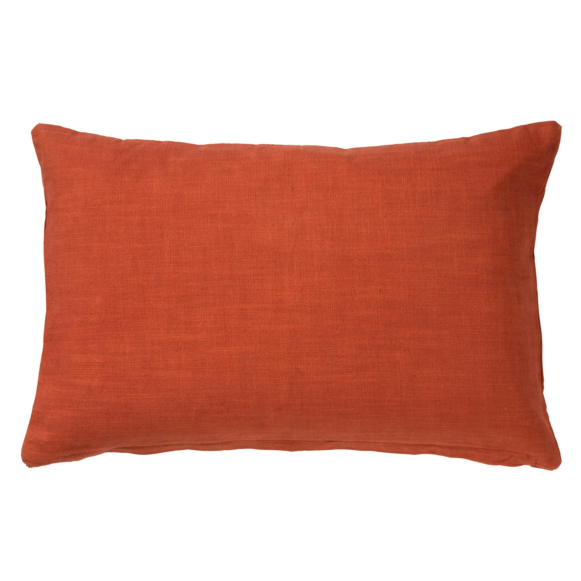 - Coussin orange en velours 40x60 cm avec motif rayé