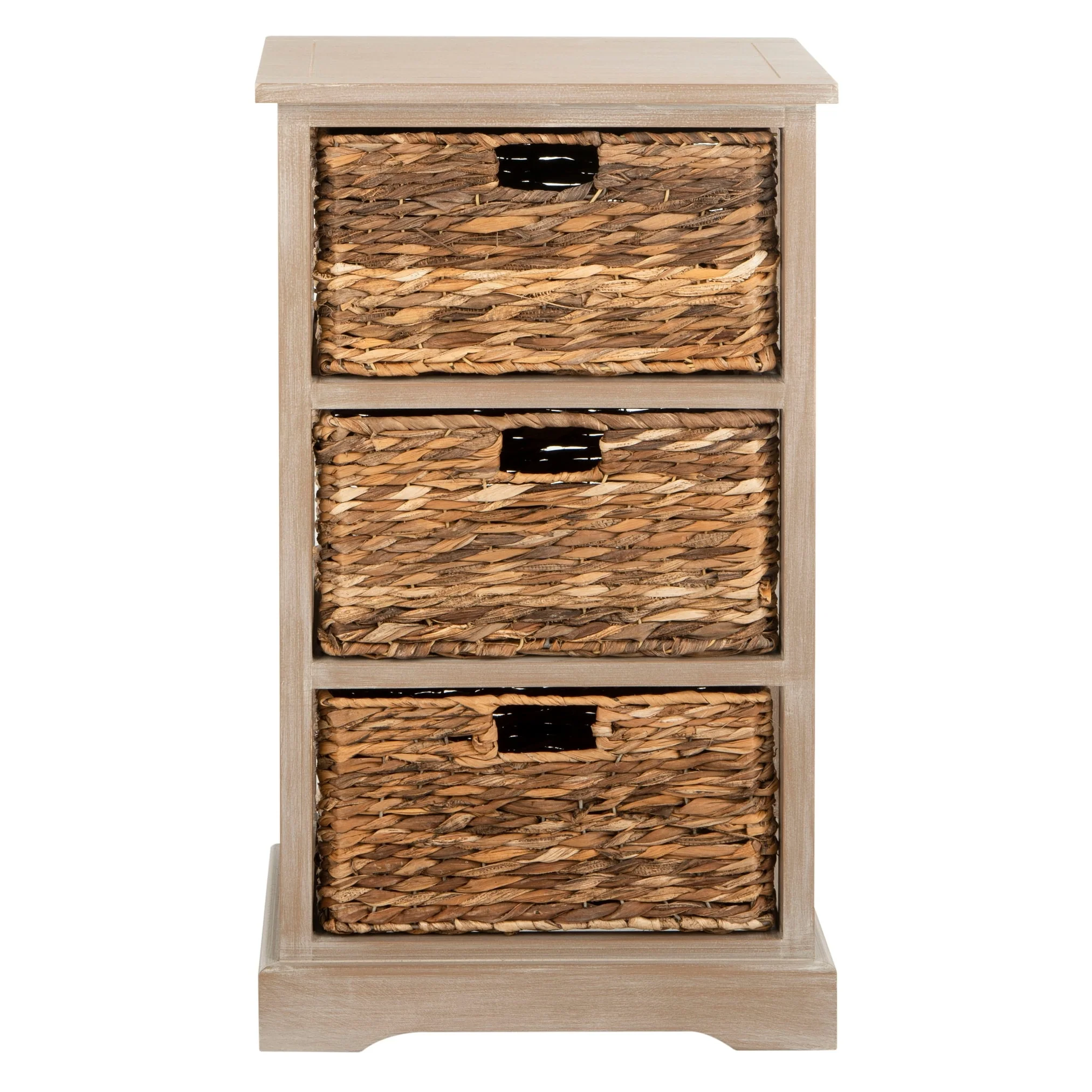 SAFAVIEH Evaline Distressed Black 3 Wicker Basket Storage Unit - 17.3 x 13.4 x 29.5 - 17Wx13Dx30H