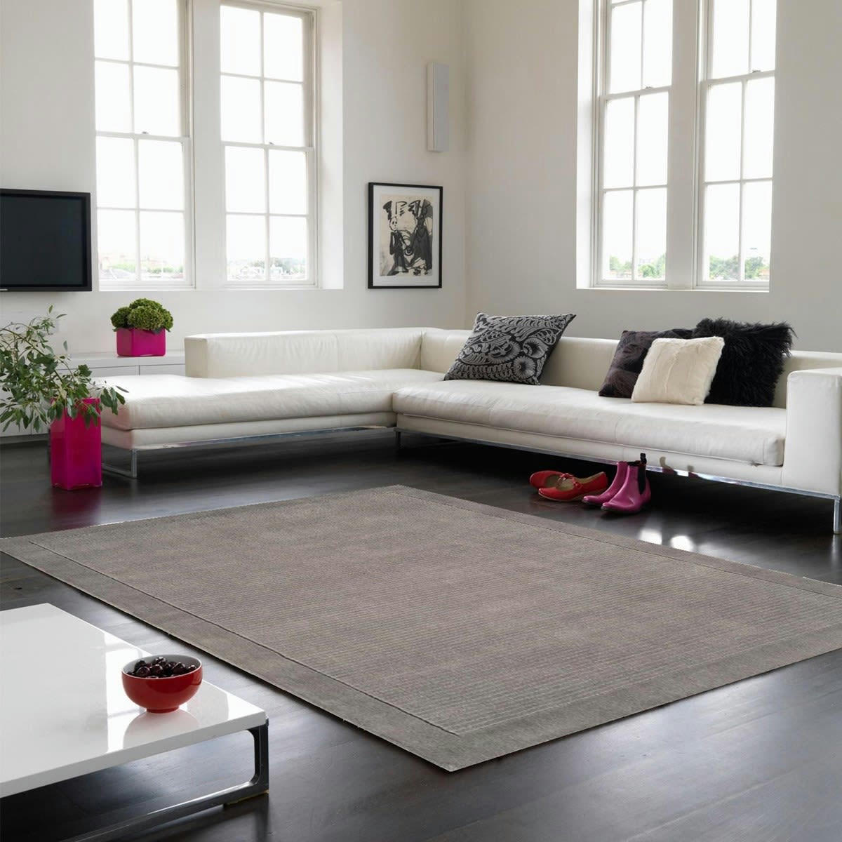 CANDY - Tapis tufté main en Laine Gris 160x230 cm