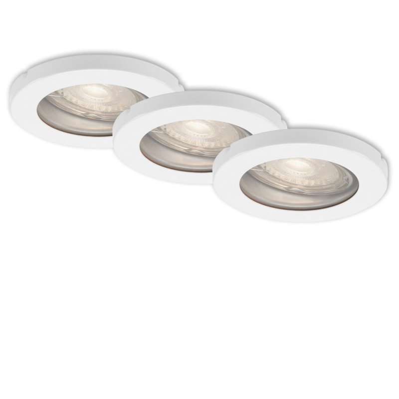 Spot encastrable LED blanc GU10 blanc chaud IP65 400 lm 4,7 W 3 pièces BRILONER