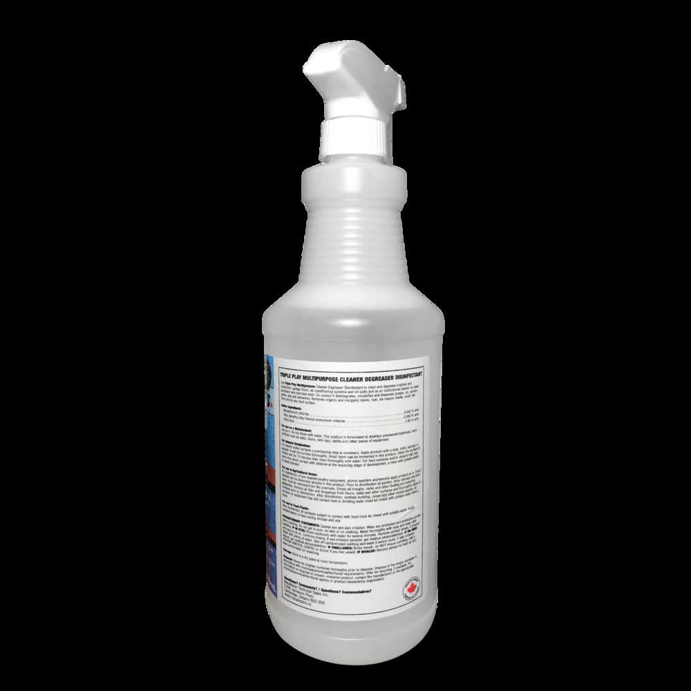 MacAllister's Triple Play Multi-Purpose Cleaner & Degreaser Disinfectant Spray, Clear, 946-mL