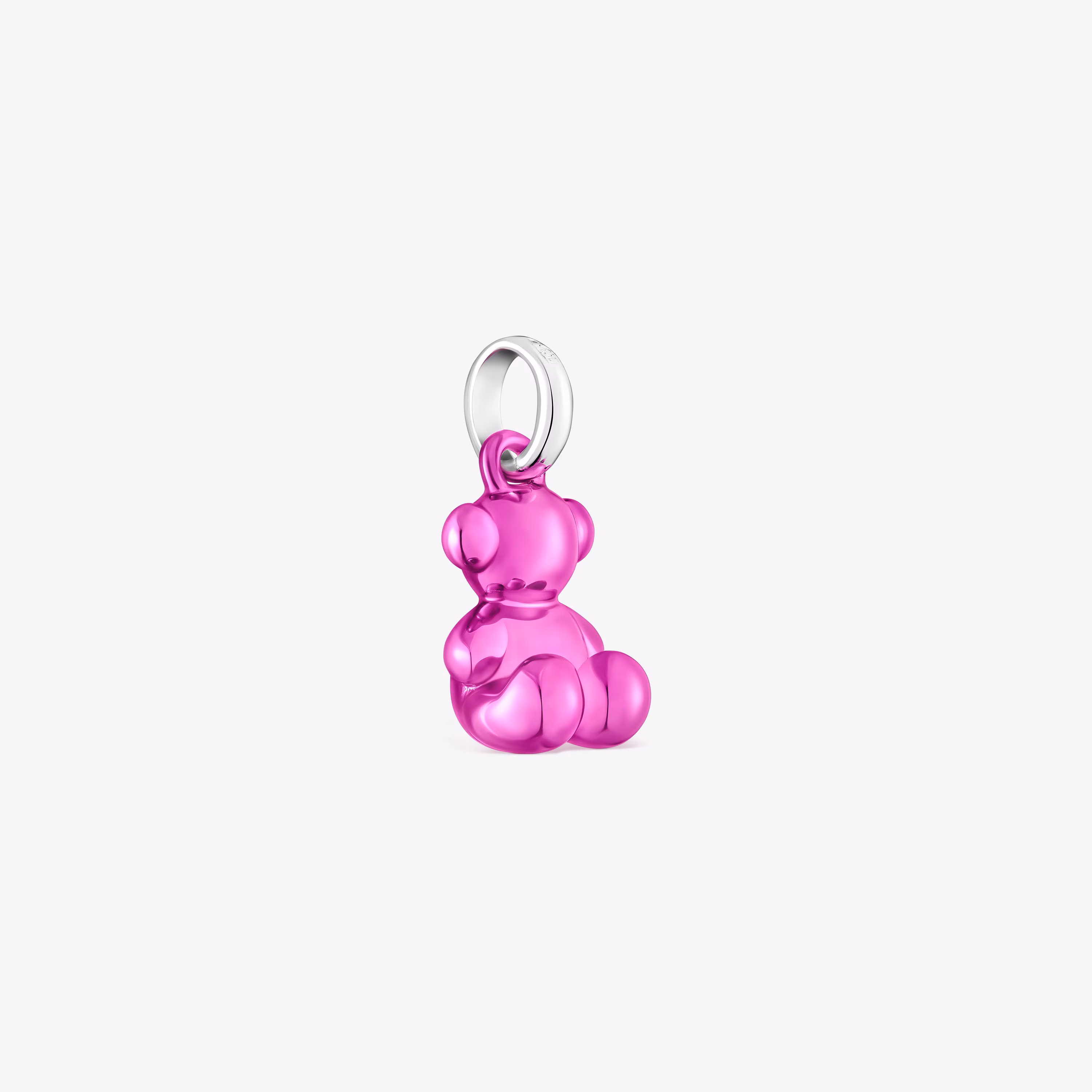 Colgante oso pequeño de acero en color rosa Bold Bear