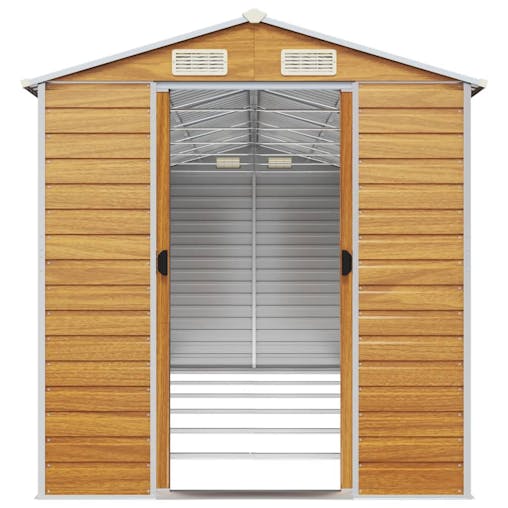 NNEVL Garden Shed Light Brown 191x555x198 cm Galvanised Steel