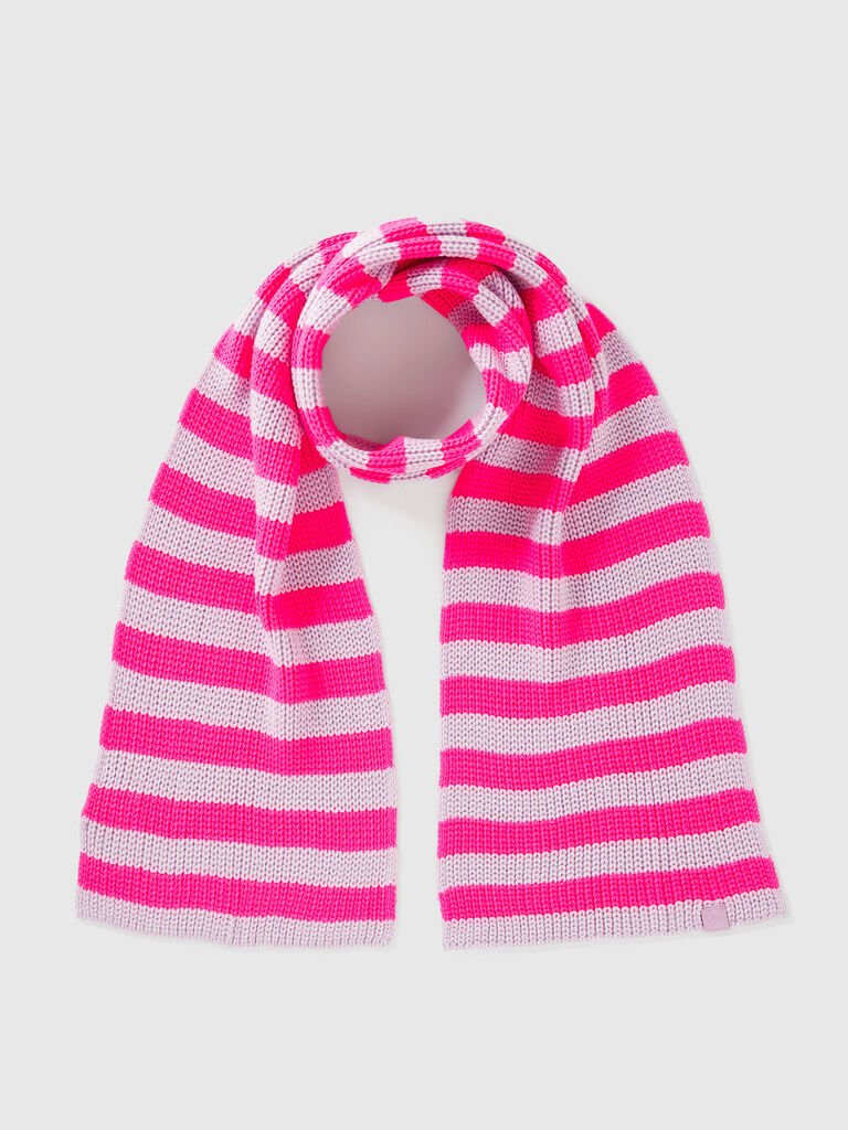 Striped knit scarf