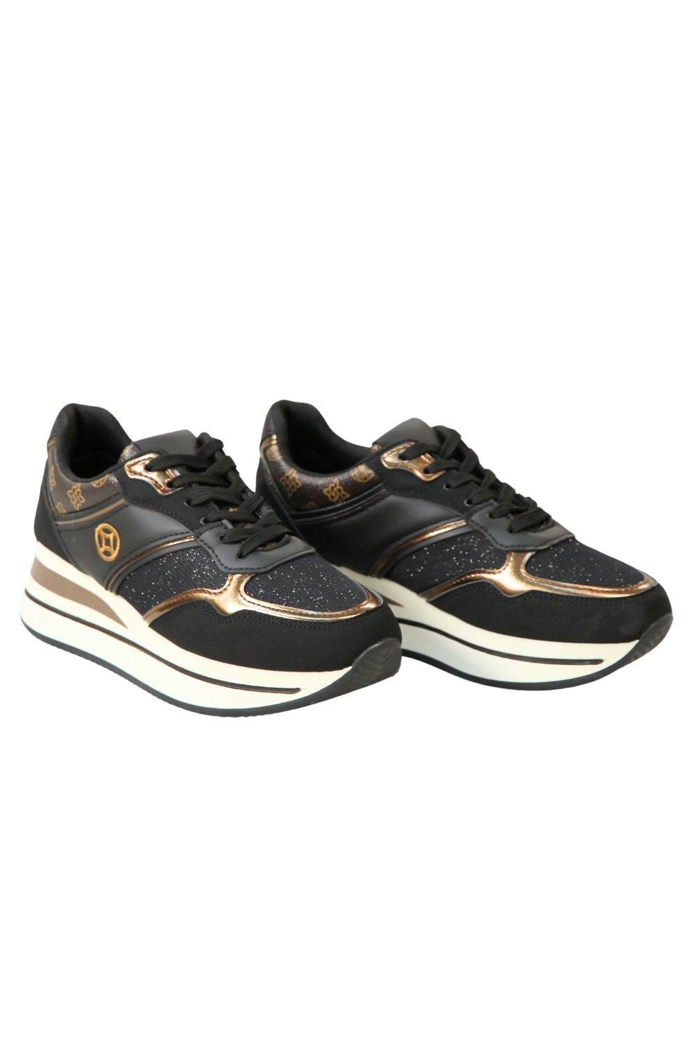 IVACHY Sparkling Glitter Comfortable Stylish and Versatile Synthetic Suede Wedge Trainers