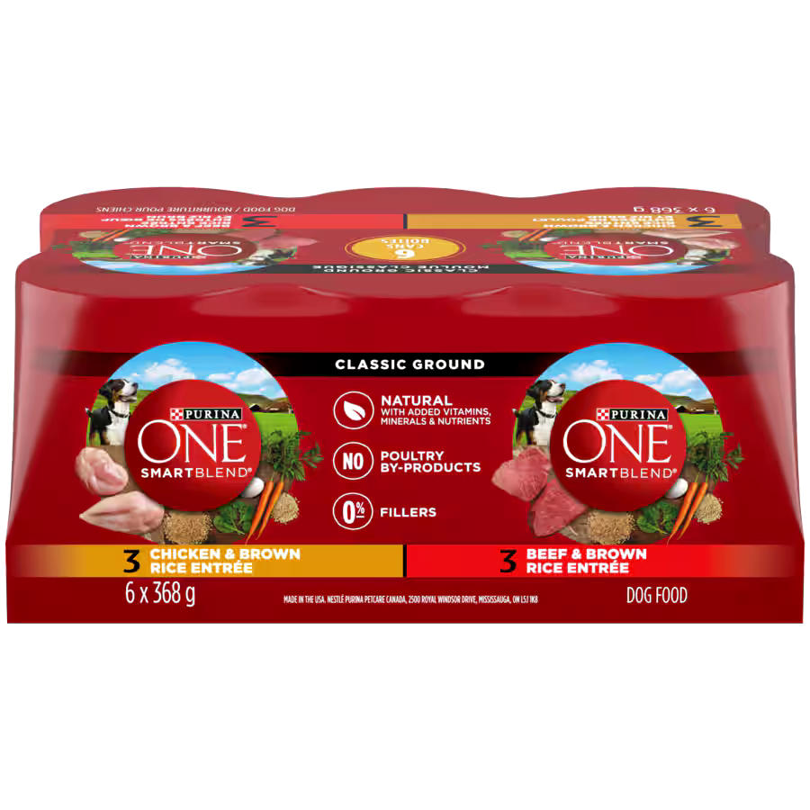Purina ONE® SmartBlend® Classic Ground Wet Dog Food Variety Pack, 6-pk