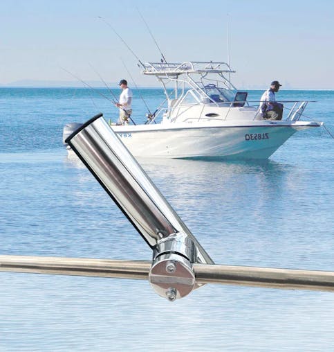 NNEOBA 2PCS Stainless Steel Clamp-On Fishing Rod Holders