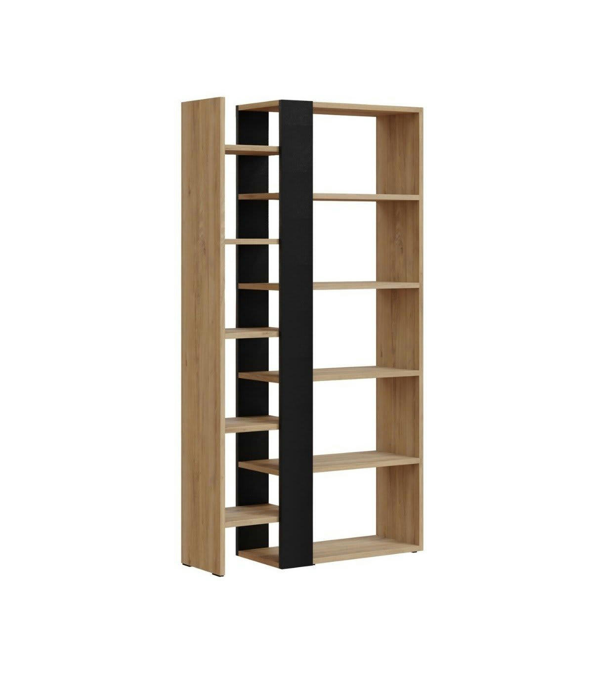 AXEL - Étagère 9 tablettes - Effet bois - L80 x H152 cm