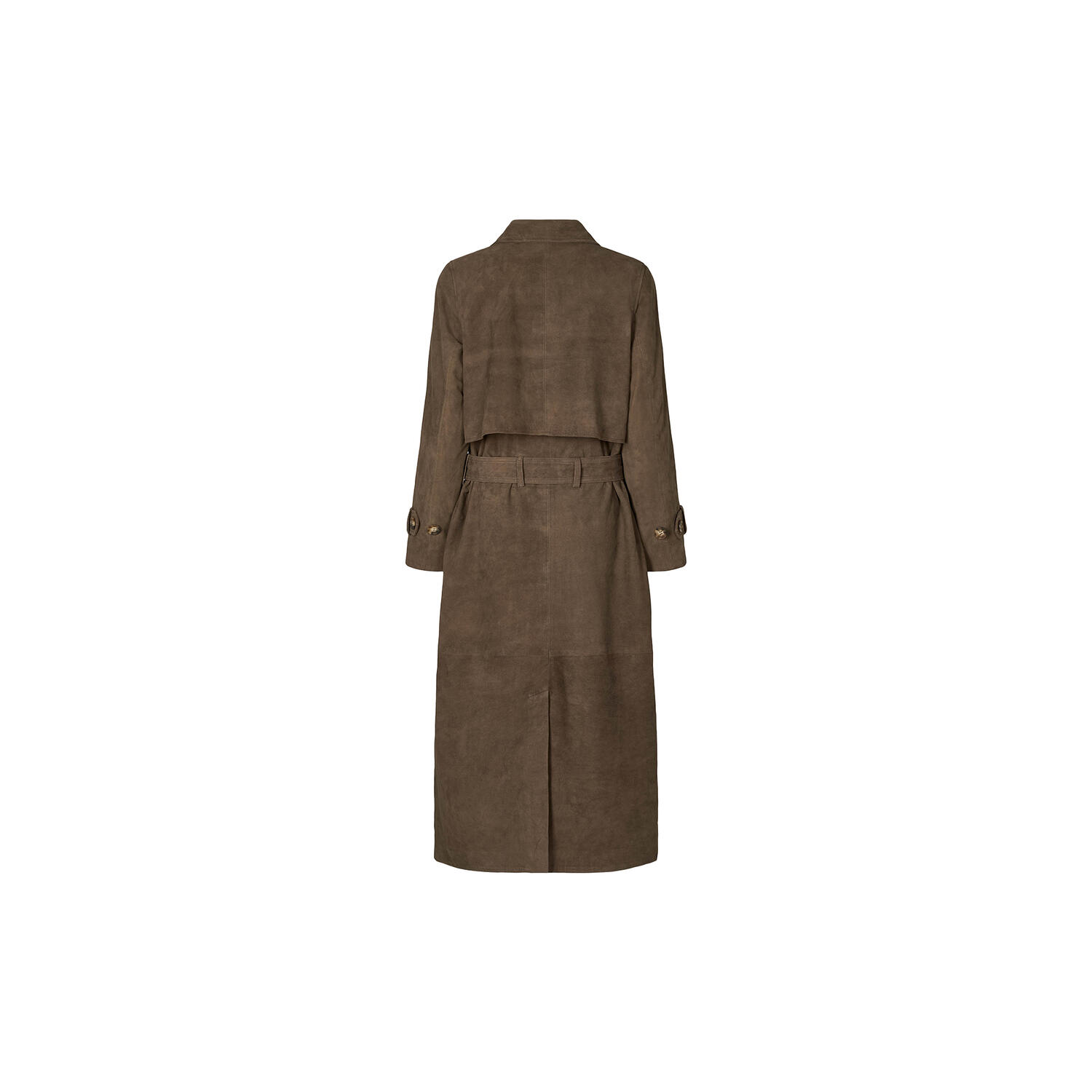 2847PBOElva suede long trench coat, smoke
