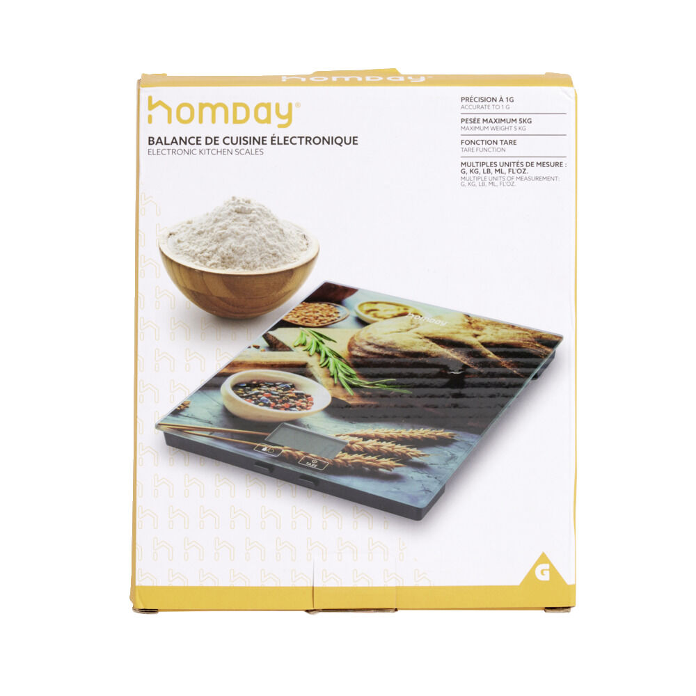 Balance de cuisine LCD 5kg à motifs 18x21cm