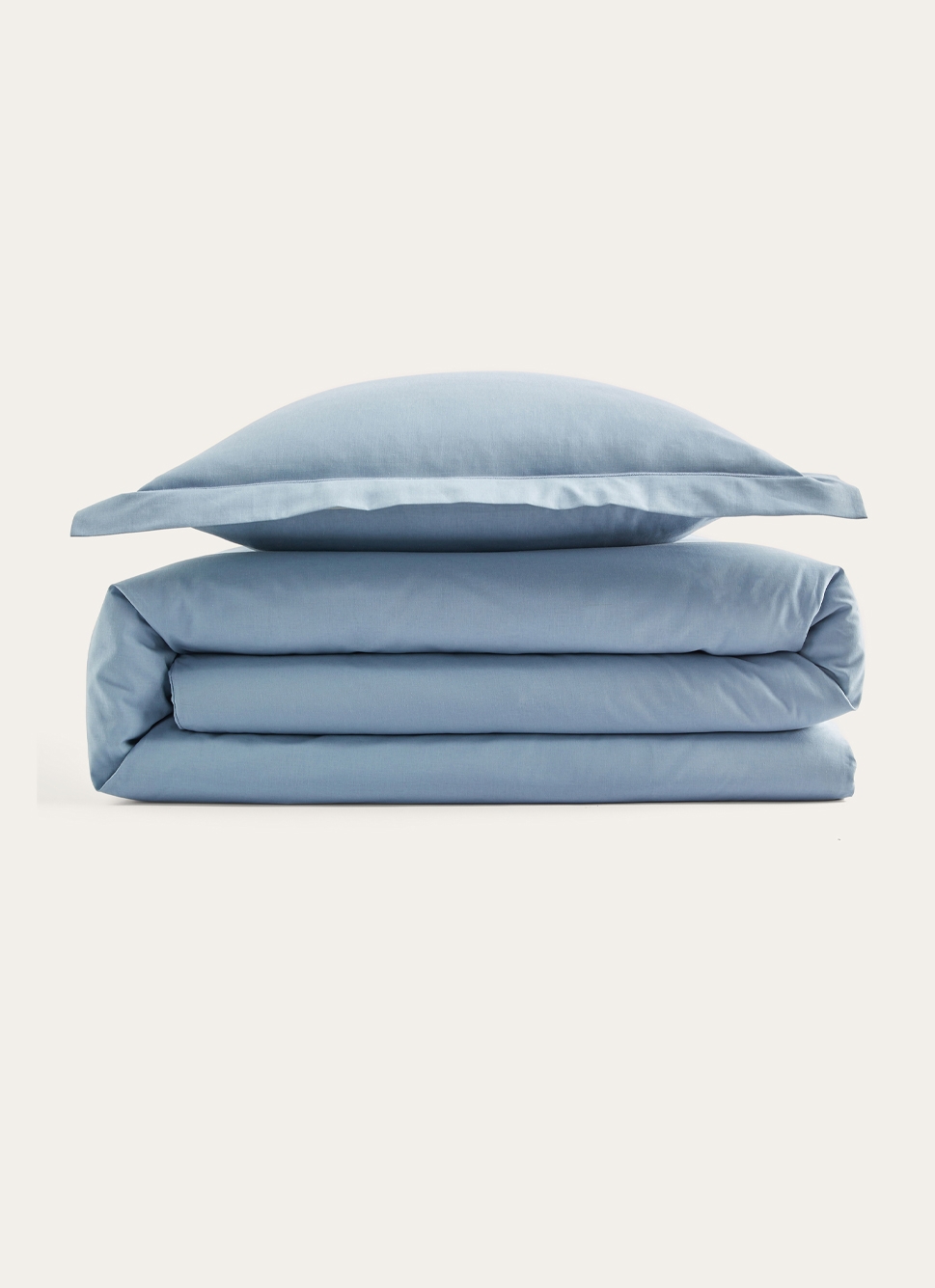 HOUSSE DE COUETTE UNIE EN COTON Bleu ORAGE