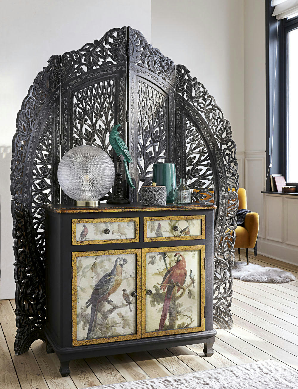 Urban Bahia - Statue perroquet verte H43