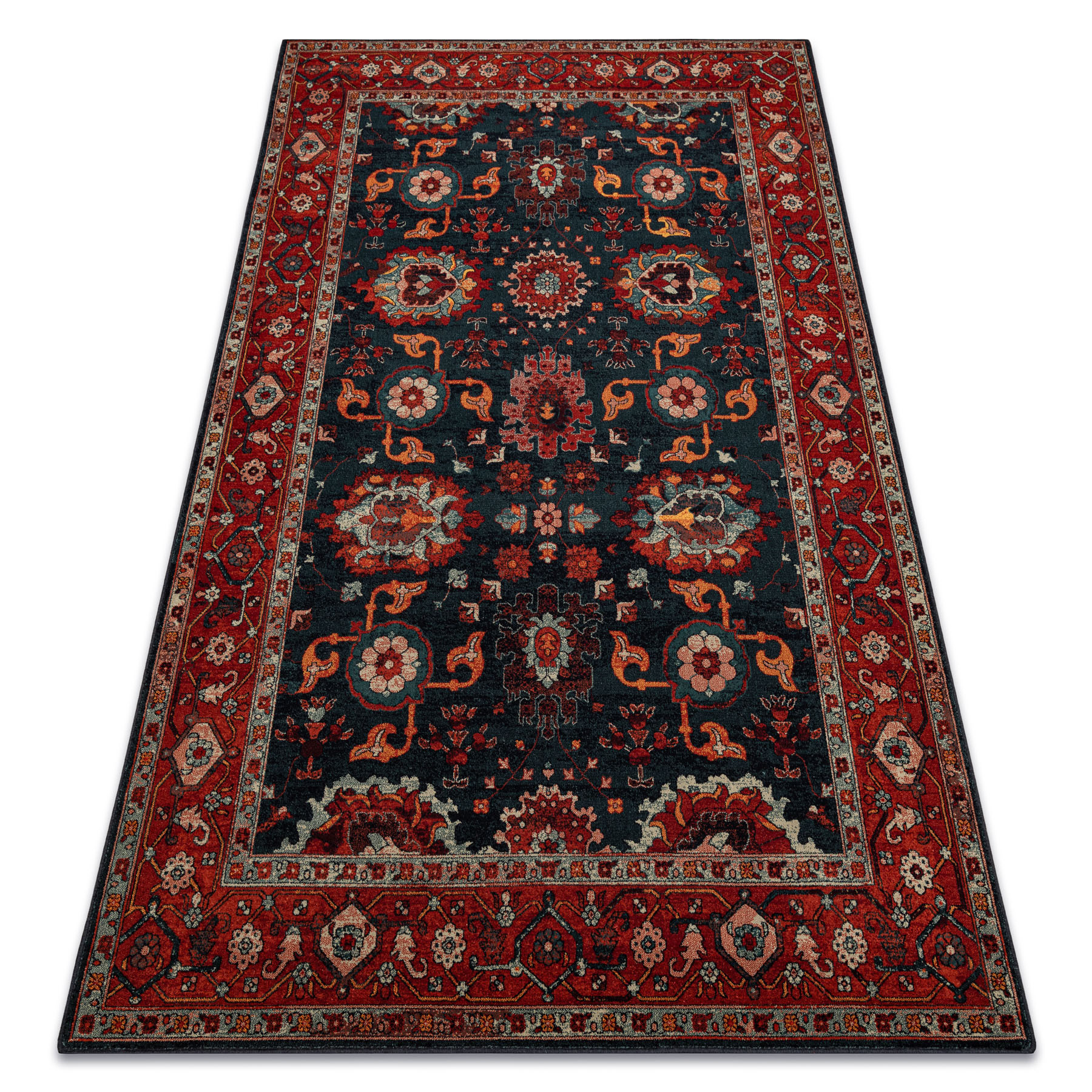 Dywan wełniany POLONIA Tesoro Ramka granat 170x235 cm