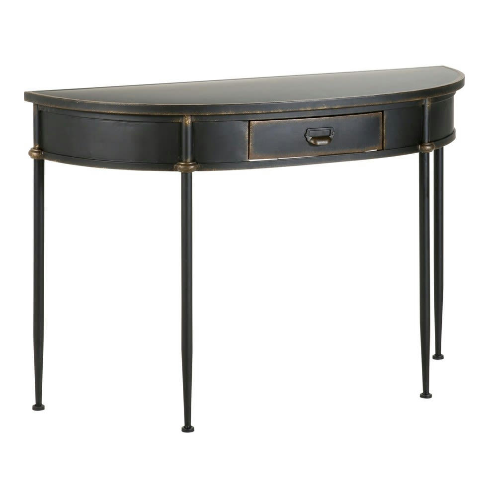 Alienor - Console 1 tiroir en métal noir