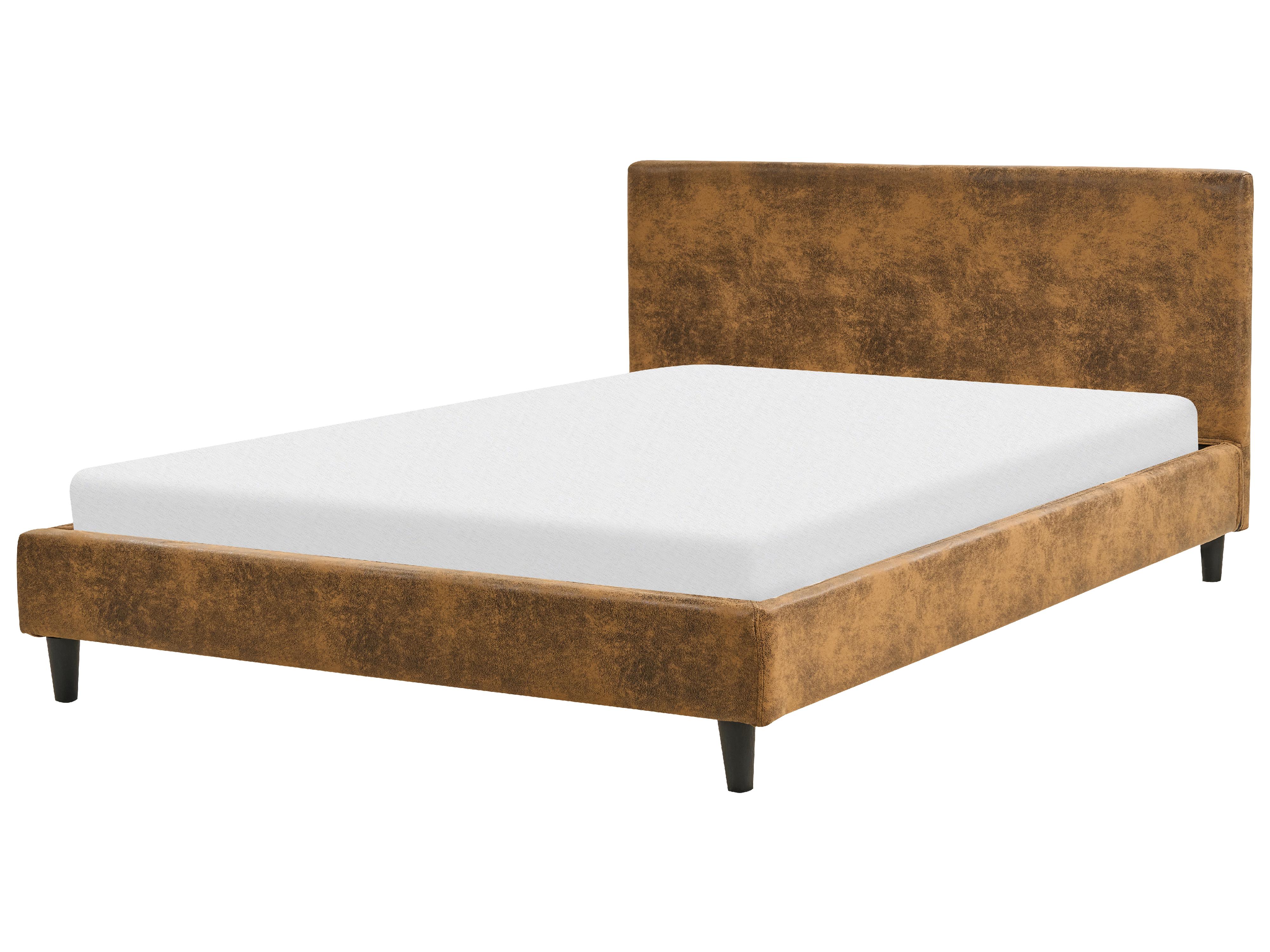 Bed Frame Cover Faux Leather FITOU 140 x 200 cm Brown