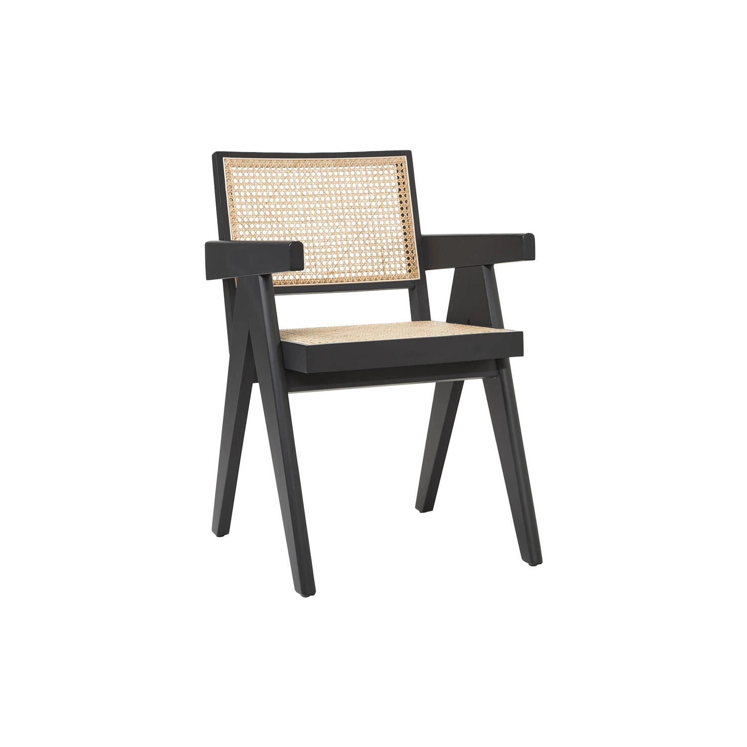 Sissi Dining Chair with Viennese Wickerwork, black light beige