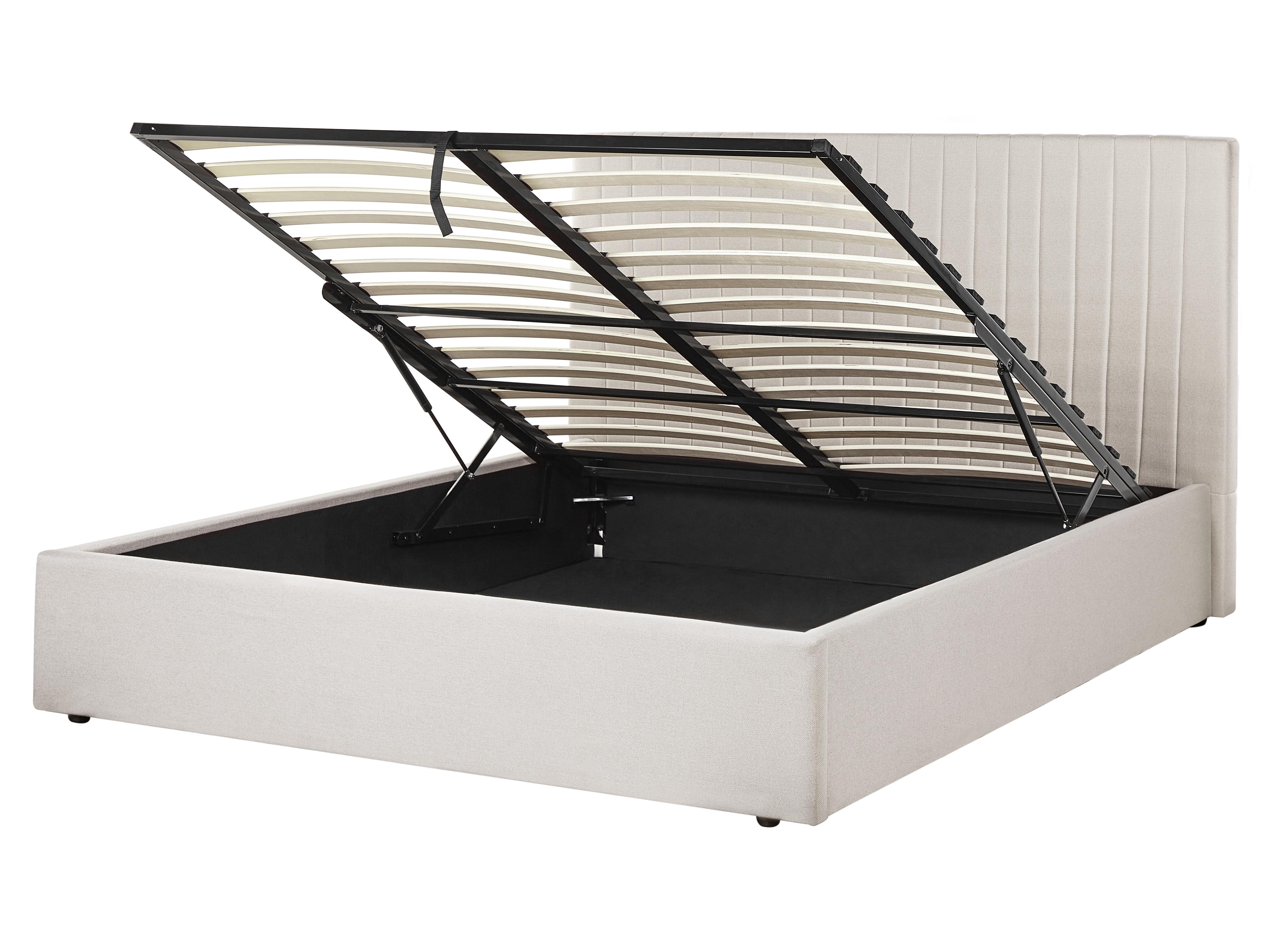 Ottoman Bed Fabric VION 140 x 200 cm (EU Double) Light Beige