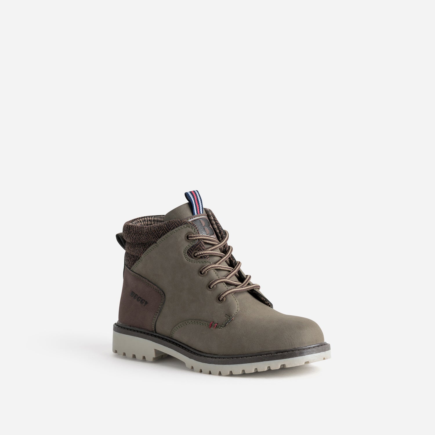Boots à lacet BUGGY kaki et marron