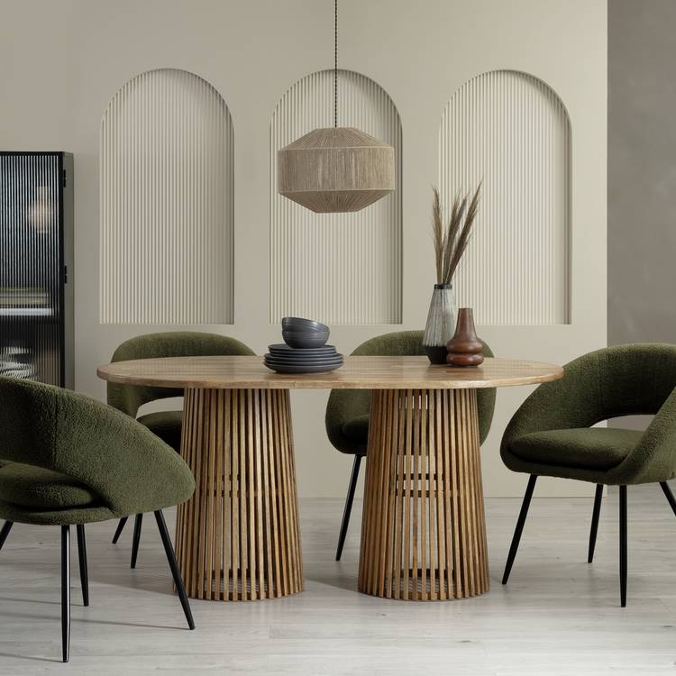 Habitat Jericho Solid Wood 6 Seater Dining Table - Natural