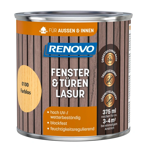 Fenster- und Türenlasur seidenglänzend, farblos