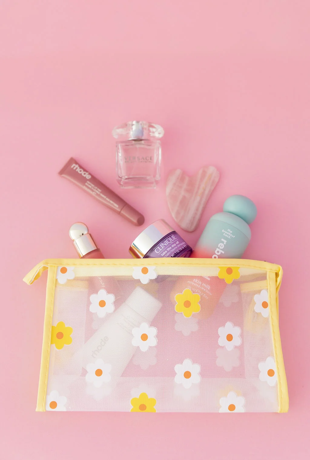 Floral Cosmetics Bag in Yellow