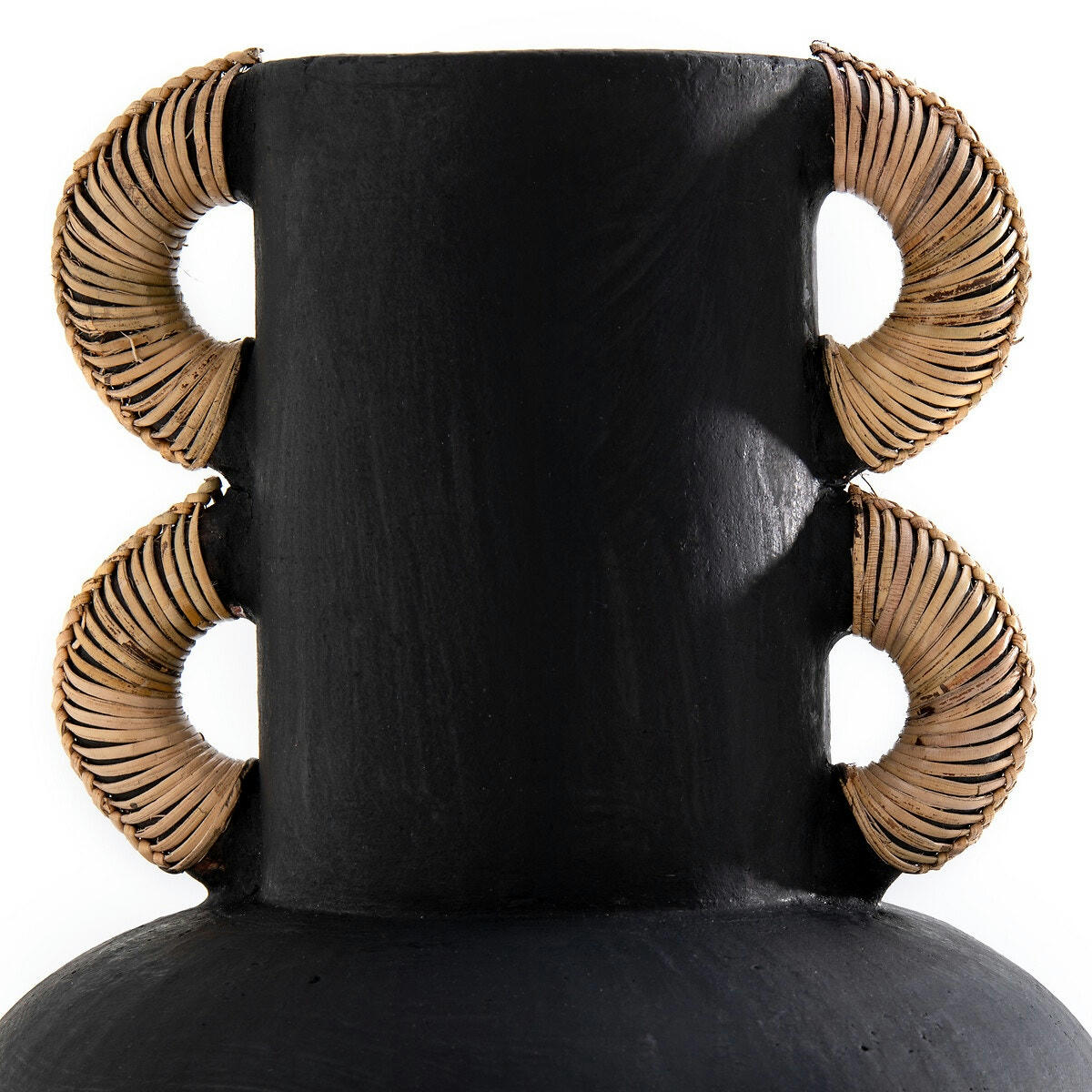 Vase décoratif en céramique et rotin H41,5 cm Kuro