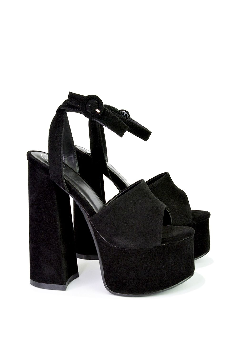 XY London Pennie' High Platform Heel Peep Toe Shoes With Ankle Strap