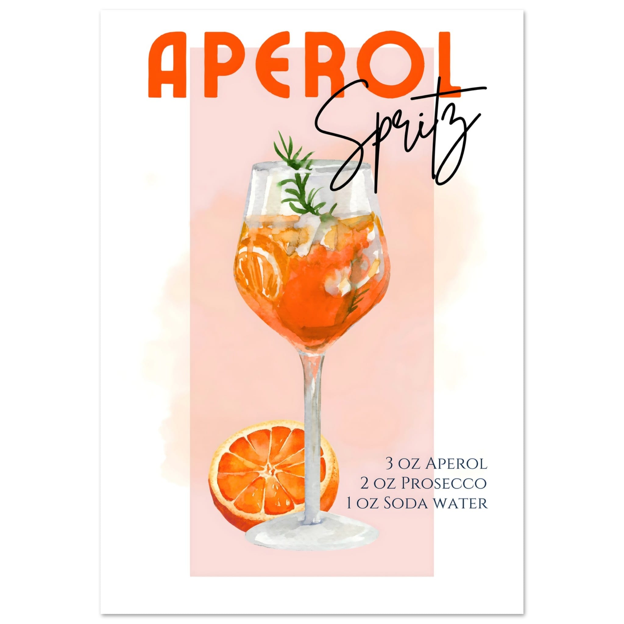 Artfulprints Poster Aperol Spritz - Pink  - 70x100 cm - Roze