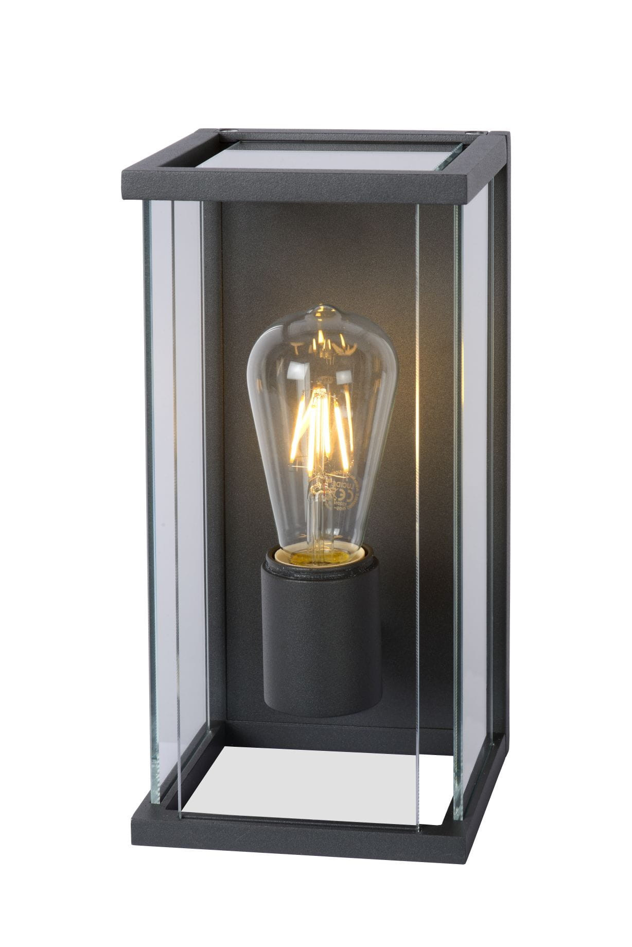 Kinkiet zewnętrznyczarno-transparentny CLAIRE-LED 1xE27x15W IP54 Lucide