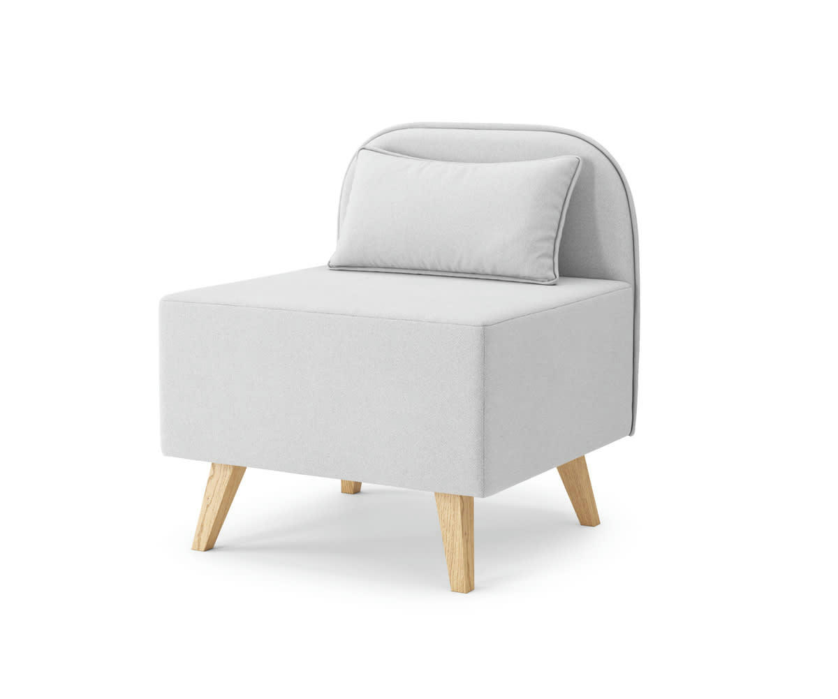 SARAH - Fauteuil  en tissu gris clair