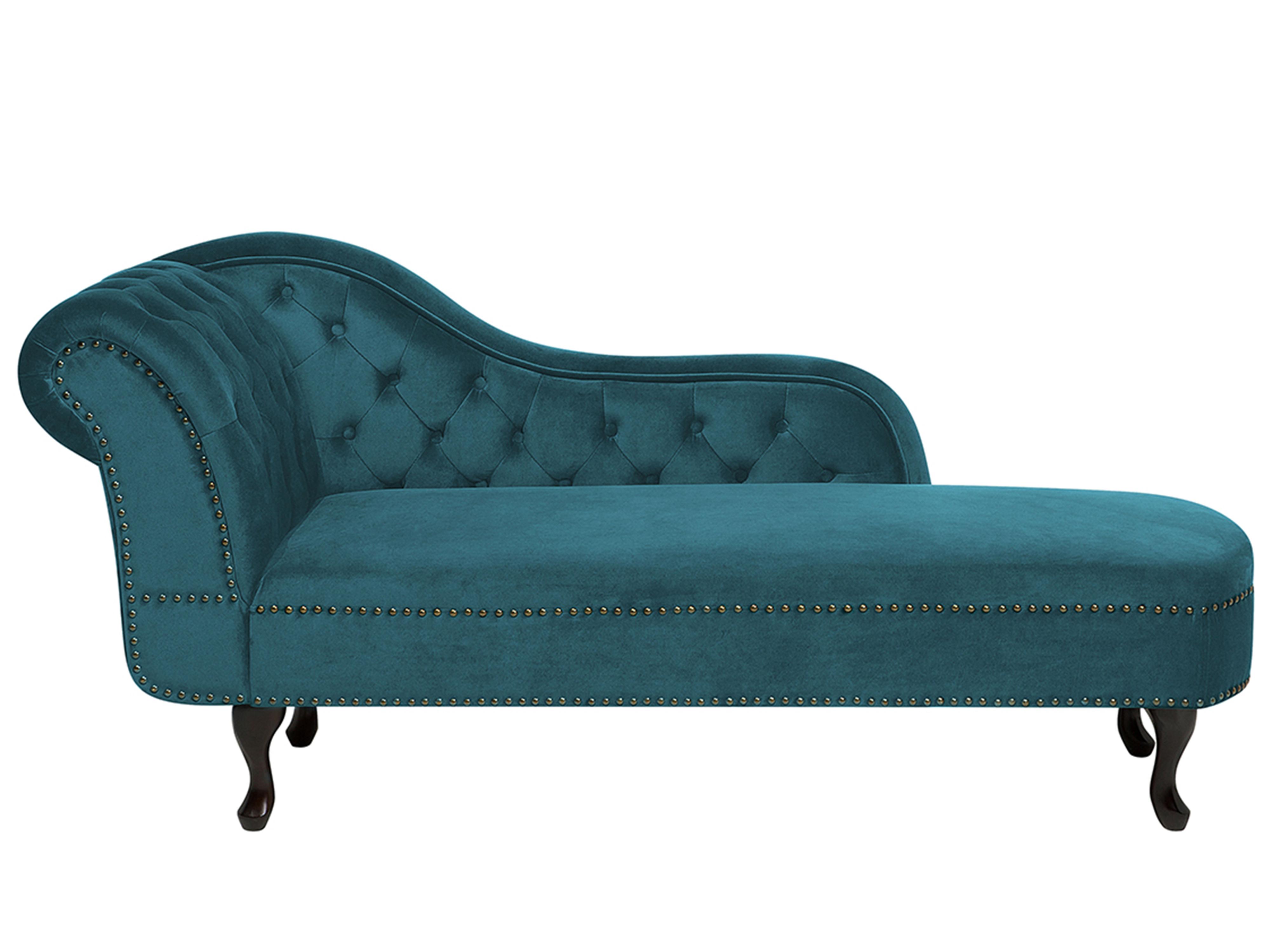 Left-Hand Chaise Longue NIMES Velvet Teal