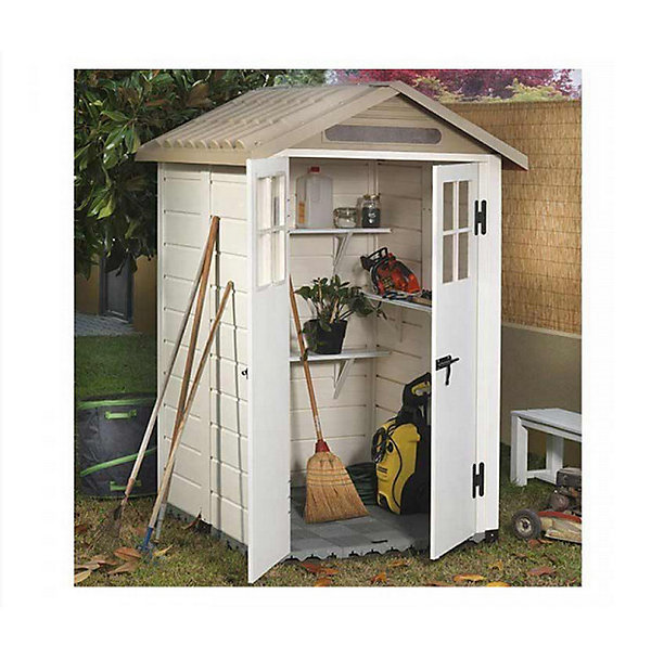 Abri de jardin résine1,97 m2 beige/marron Habrita EVO 120