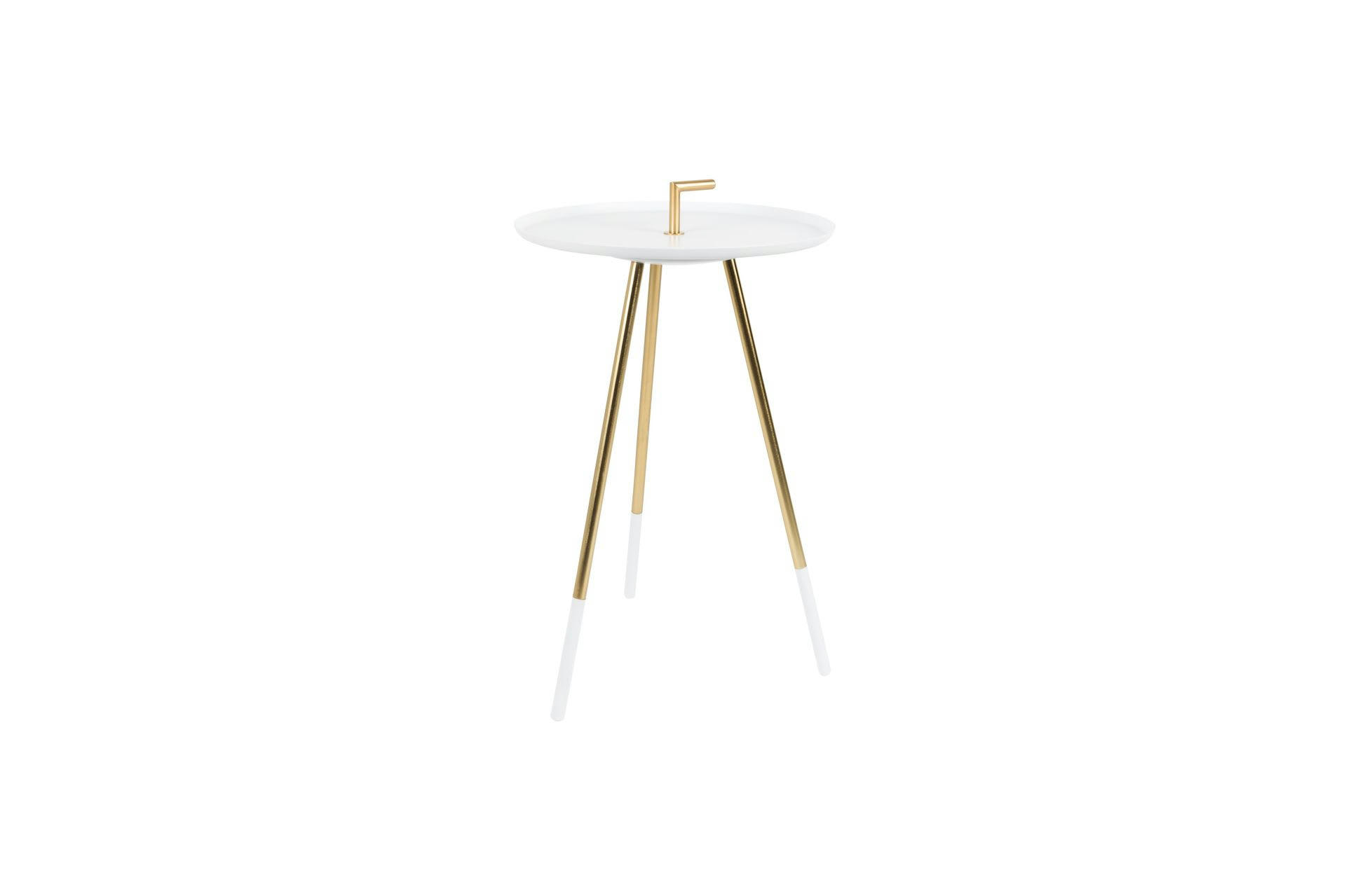 RUMBI - Table d'appoint en métal blanc