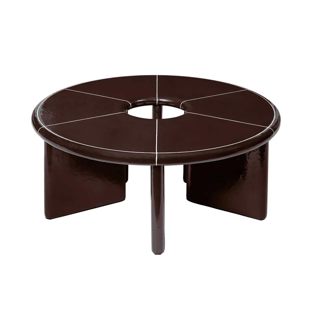 Ferm Living - Deya Outdoor Kaffeetisch, Ø 80 x H 32 cm, chestnut brown