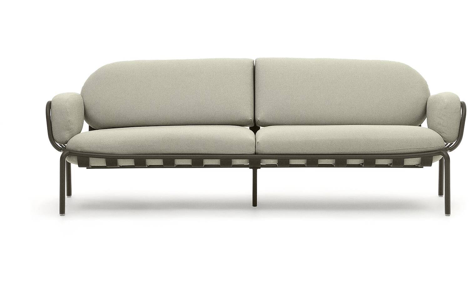 Kave Home - Joncols 3-zitsbank voor buiten in aluminium met groen