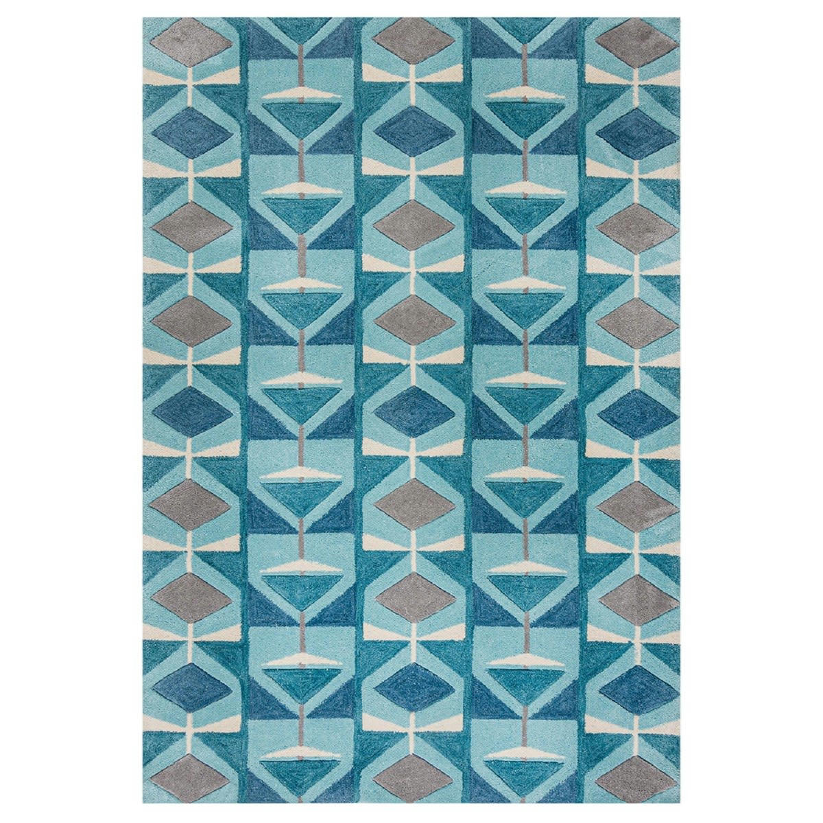 KODY - Tapis de salon en Polyester Bleu 120x170 cm