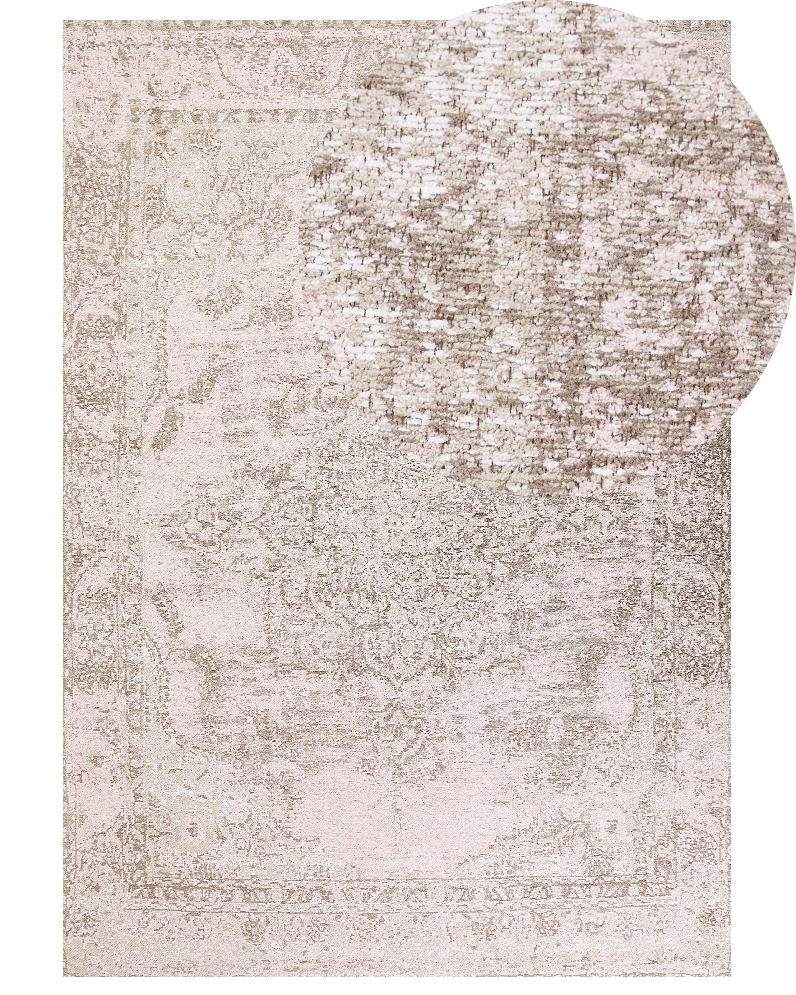 Dywan bawełniany 160 x 230 cm różowy