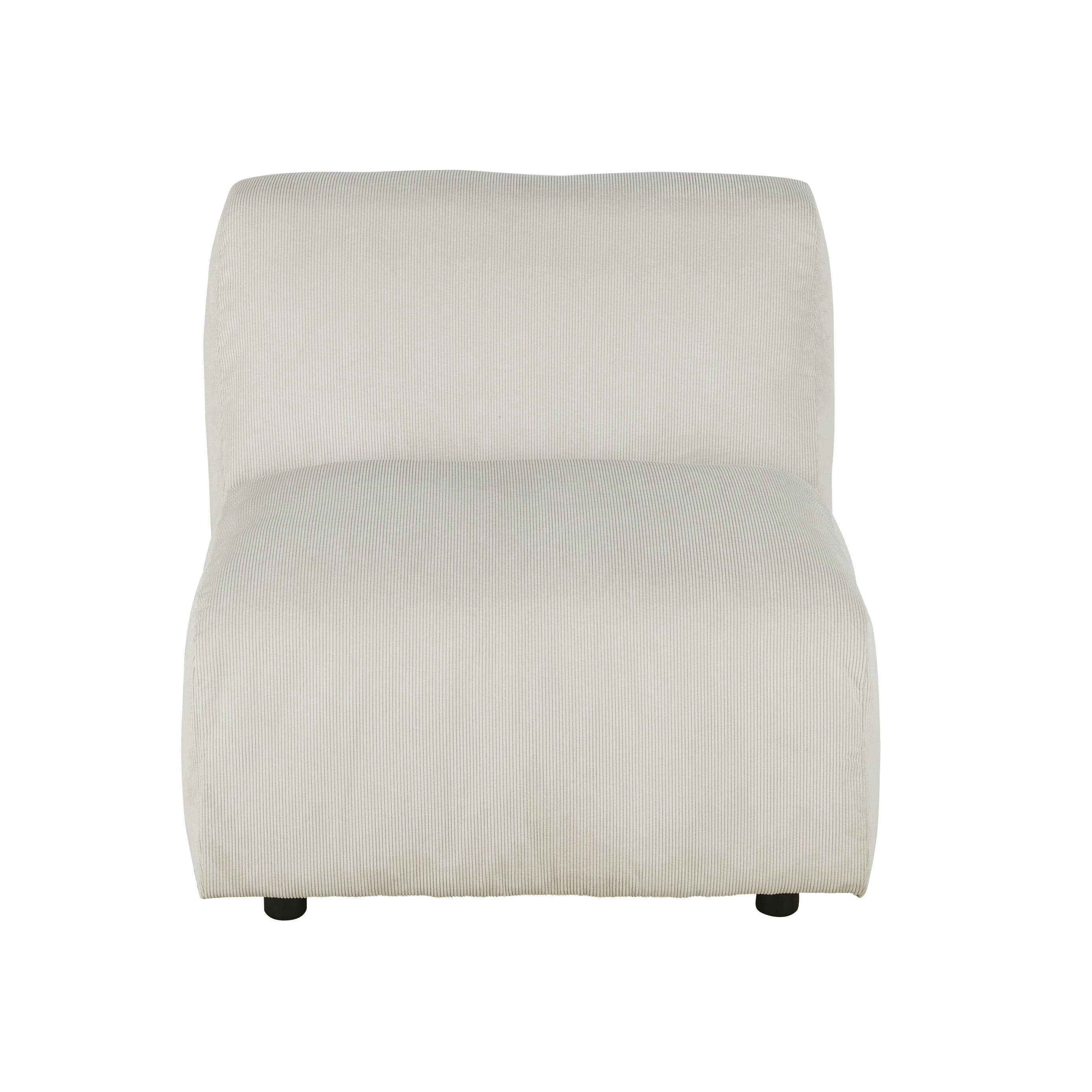 Buddy - Chauffeuse pour canapé modulable en velours côtelé beige