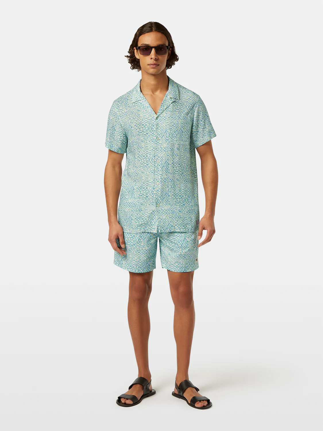 Printed Short Sleeve Regular-Fit Viscose Shirt