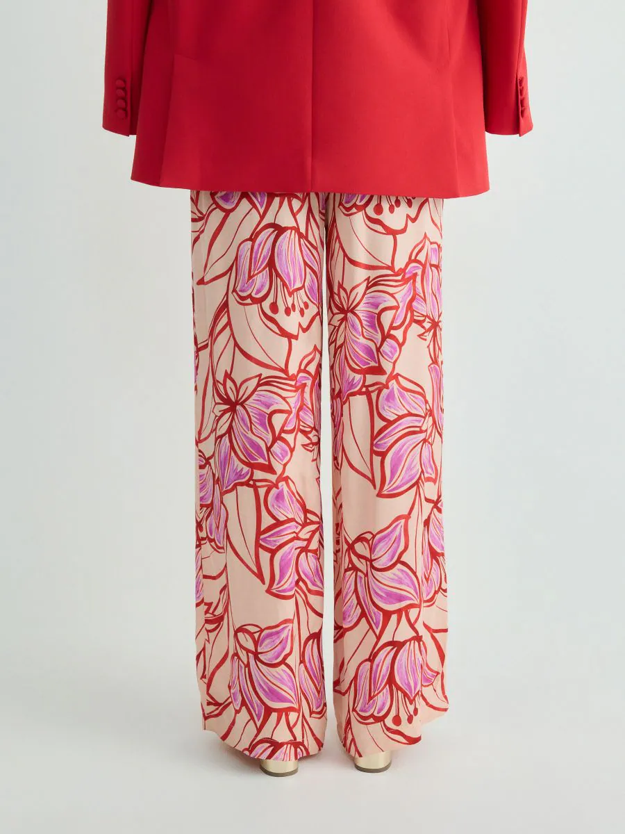 Wide Leg Viscose Trousers