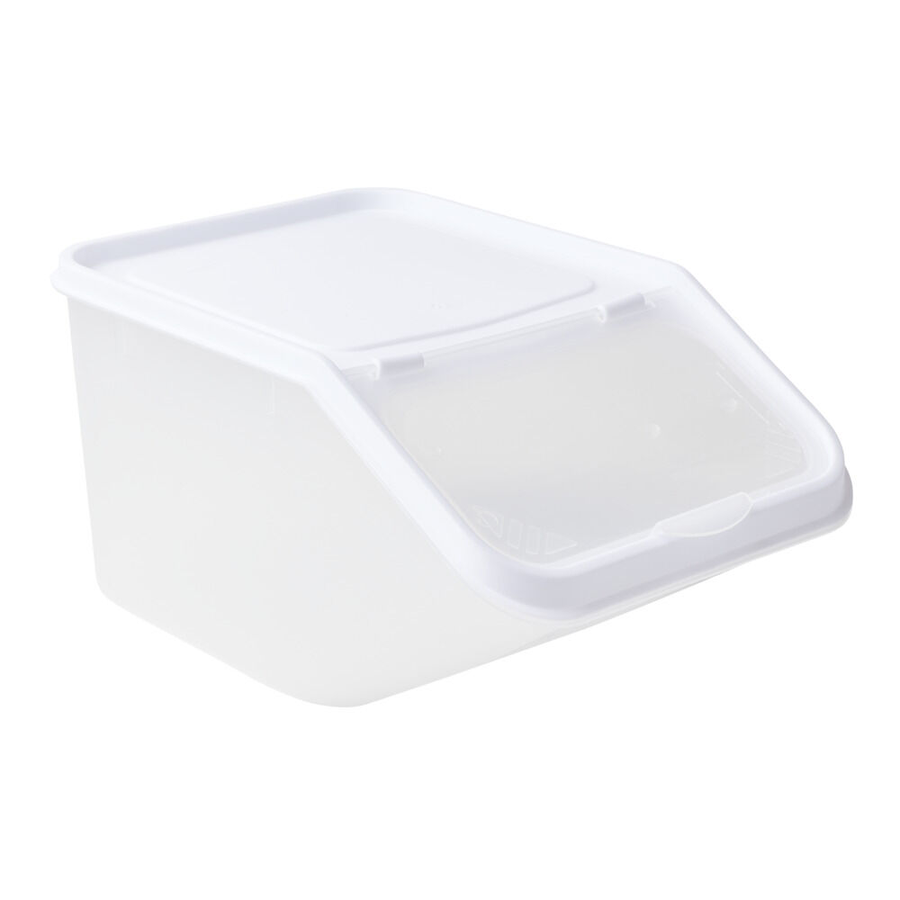 BoÎte alimentaire avec couvercle et cuillère plastique blanc 23x13,5xH17,5cm