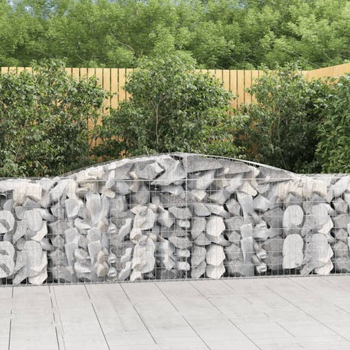 NNEVL Arched Gabion Baskets 4 pcs 400x50x80/100 cm Galvanised Iron